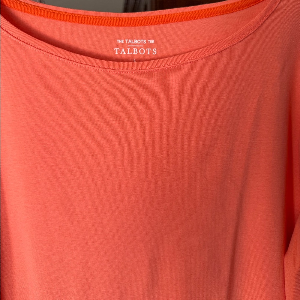 Talbots Women's 3/4 Sleeve Coral Tee - Picture 3 of 6